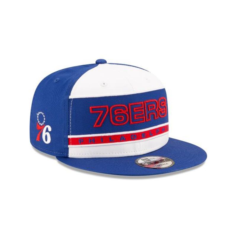 NBA Philadelphia 76ers Stripe 9Fifty Snapback (LCQ7211) - Blue New Era Caps